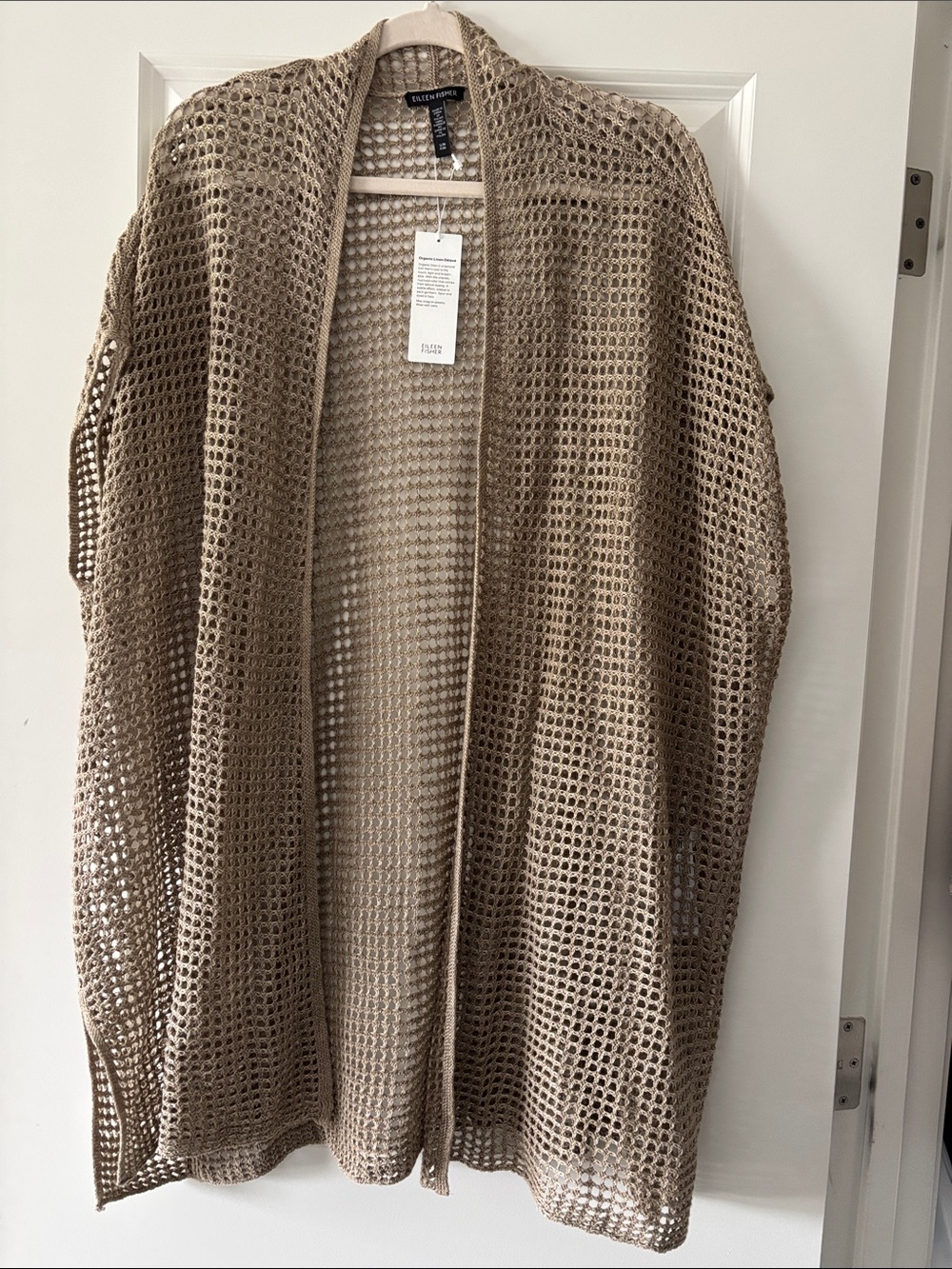 100% Cotton Beige Open Knit Cardigan